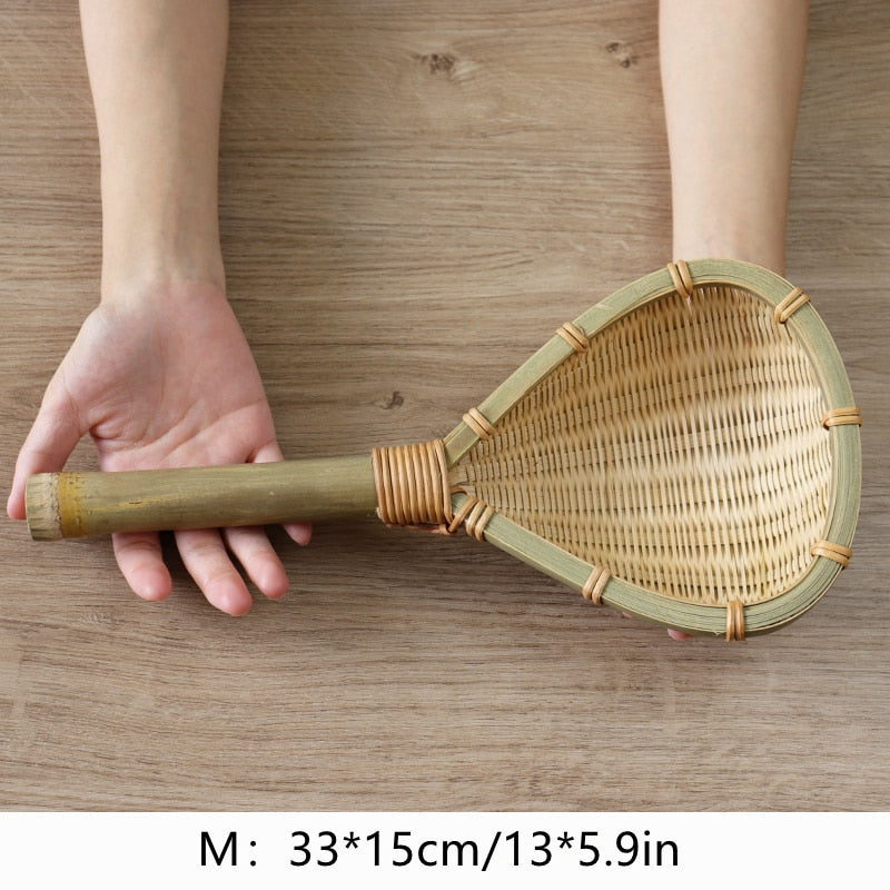 Pure Natural Green Bamboo Rice, Noodle, and Vegetable Drain Spoon