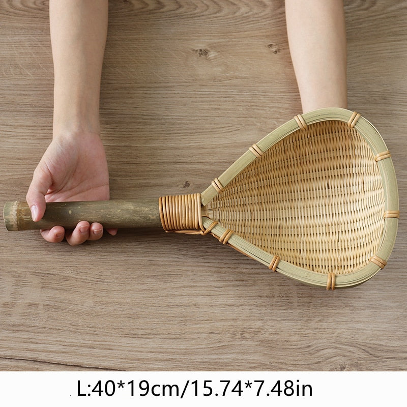 Pure Natural Green Bamboo Rice, Noodle, and Vegetable Drain Spoon