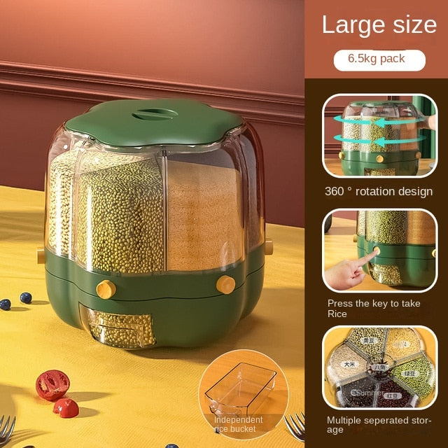 Large rotating grain dispenser